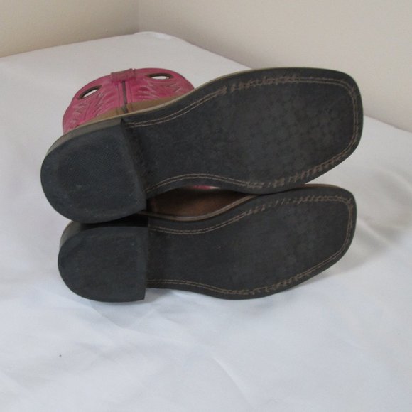 SHYANNE Girls Cow Girls Boots Square Toe PINK BROWN Size 1D Pre-owned Go… - Picture 8 of 11